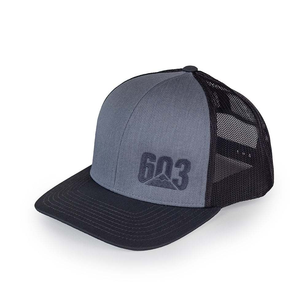 603 Mountain Hat- Hth Grey/Charcoal/Black mesh — Granite State Apparel